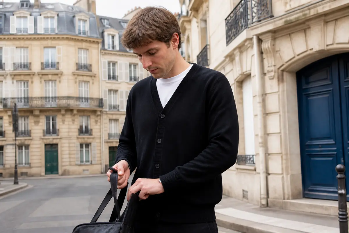 Cardigan noir homme : Top 9 des marques à adopter en 2025 !